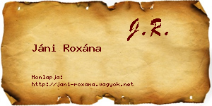 Jáni Roxána névjegykártya